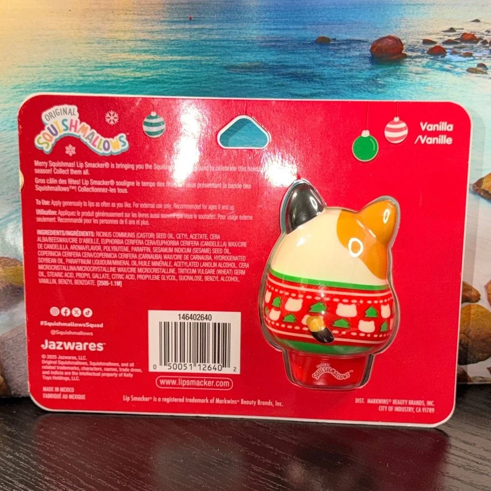 Lip Smacker Squishmallows Cam the Cat Vanilla Lip Balm Keychain Holiday Set NEW